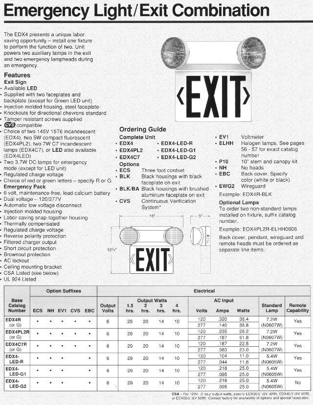 combo exit and emergency heads